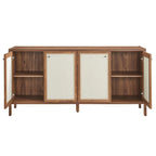 Madia in Legno Venato Finitura Noce, 65", 1 Persona