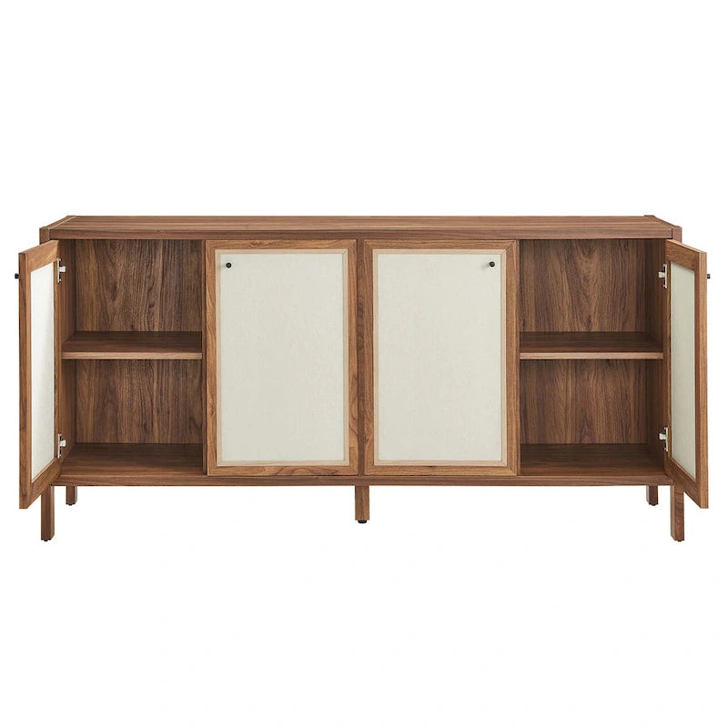 Madia in Legno Venato Finitura Noce, 65", 1 Persona