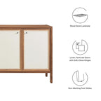Madia in Legno Venato Finitura Noce, 65", 1 Persona
