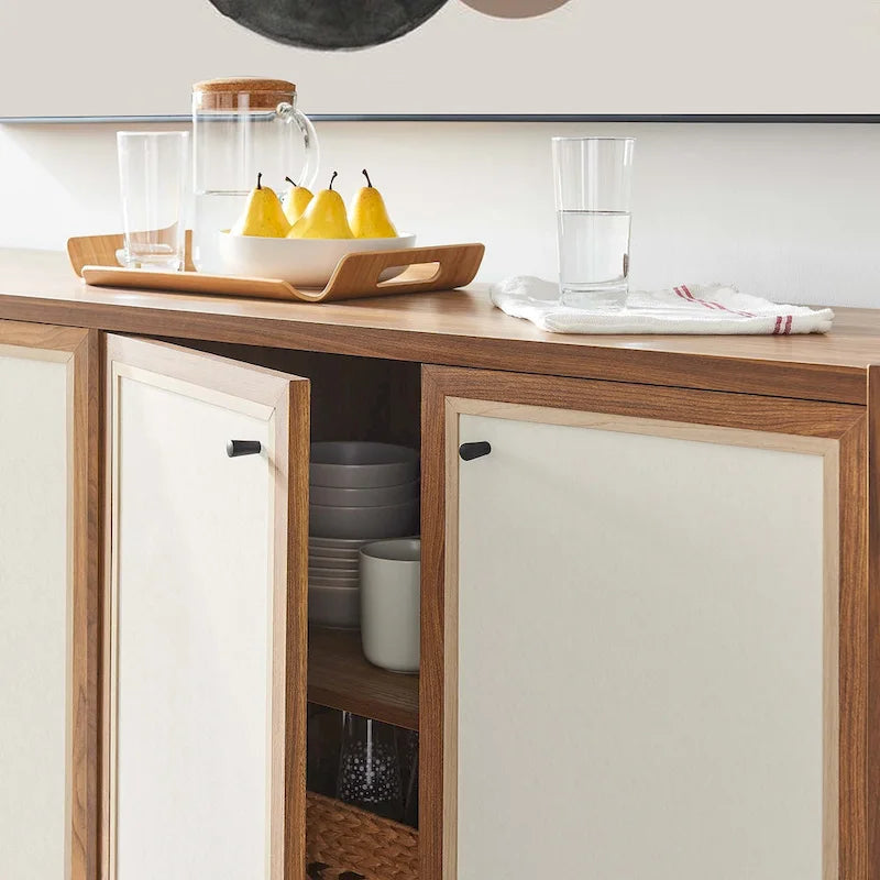 Madia in Legno Venato Finitura Noce, 65", 1 Persona